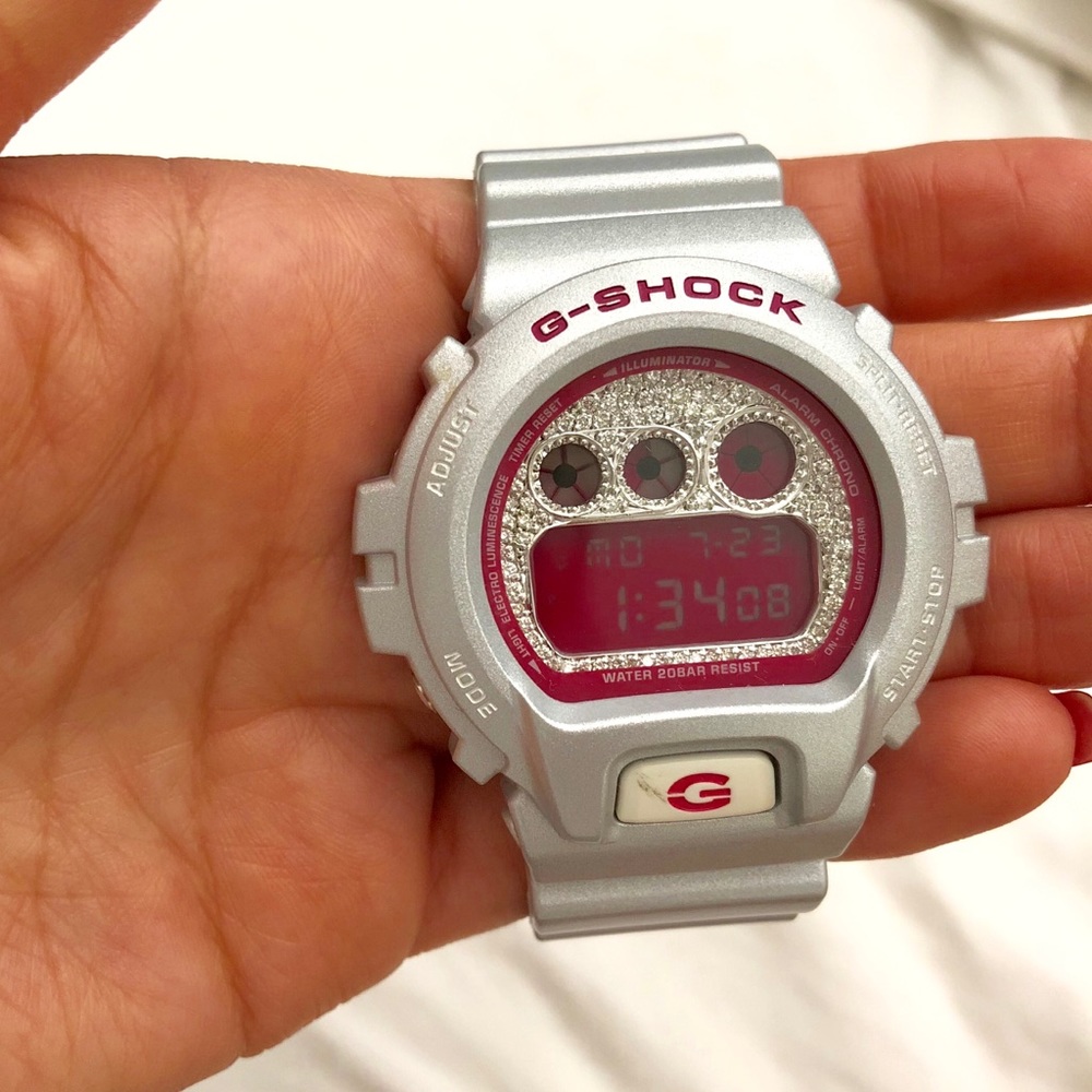 custom G-Shock with pave diamonds